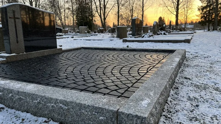 Гранитная брусчатка на могильном участке, образец ПМ005 в Сочи