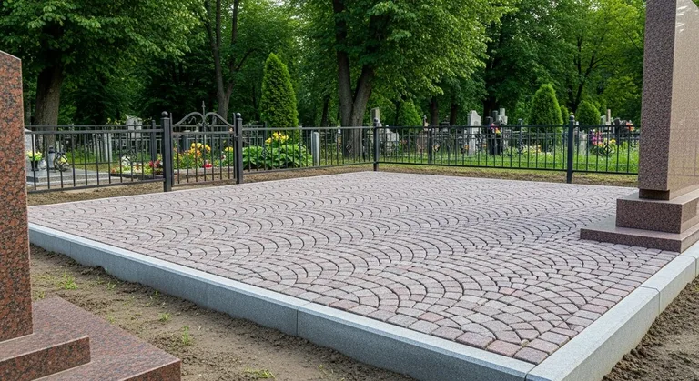 Гранитная плитка ёлочкой на участке, образец ПМ021 в Сочи