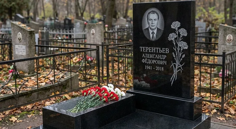 Памятник с гравировкой гвоздик — выполненная работа «Терентьев» в Сочи
