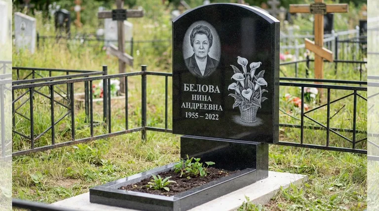 Памятник с гравировкой калл — выполненная работа «Белова» в Сочи