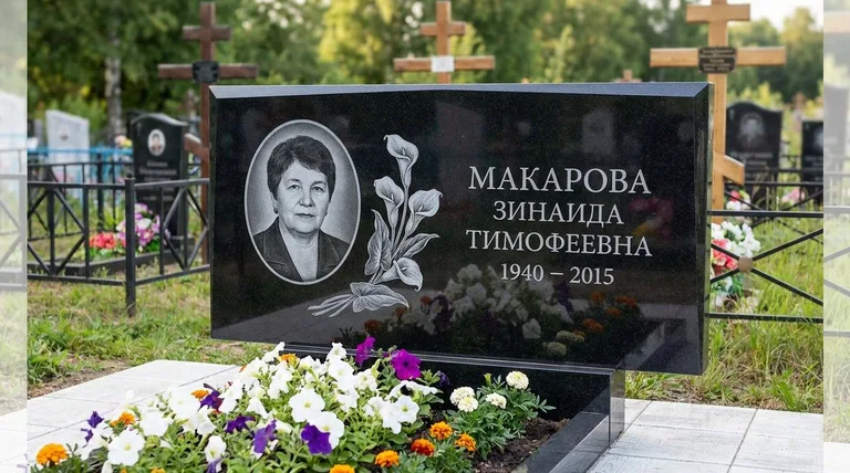 Памятник с гравировкой калл — выполненная работа «Макарова» в Сочи