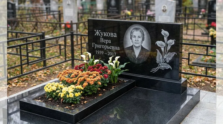 Памятник с гравировкой калл — выполненная работа «Жукова» в Сочи