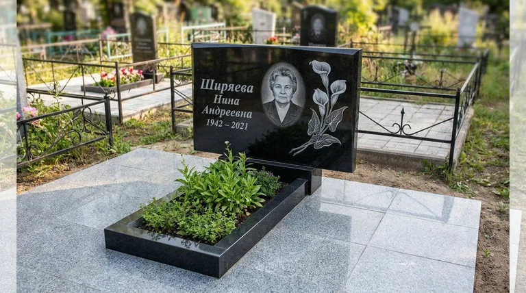 Памятник с гравировкой калл — выполненная работа «Ширяева» в Сочи