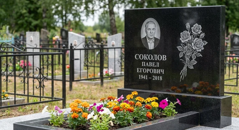 Гравировка роз на памятник в Сочи — пример работы на граните