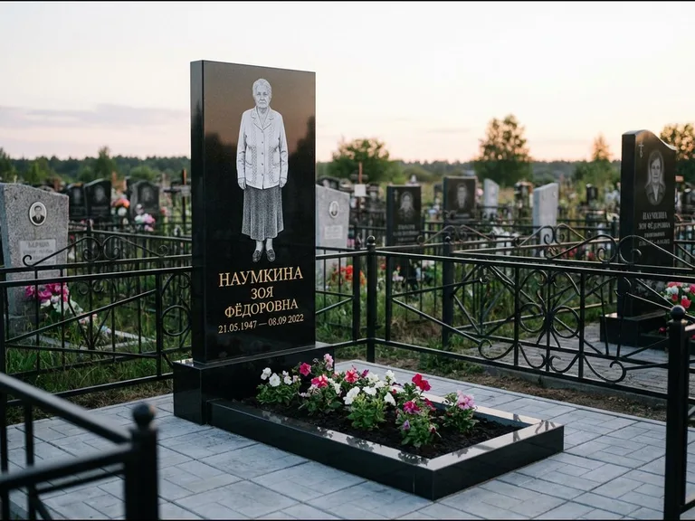 Гравировка портрета на чёрном граните — выполненная работа 18 в Сочи