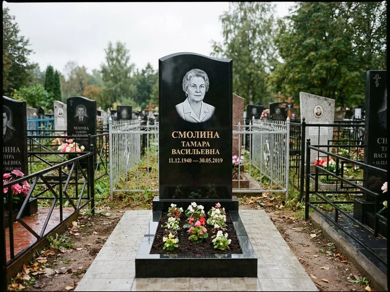 Гравировка портрета на чёрном граните — выполненная работа 22 в Сочи
