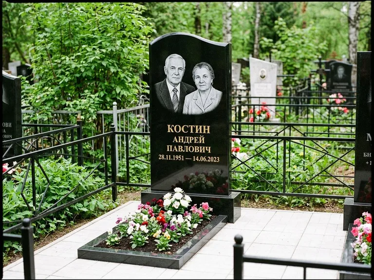 Гравировка портрета на чёрном граните — выполненная работа 3 в Сочи