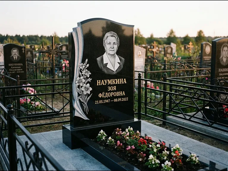 Гравировка портрета на чёрном граните — выполненная работа 6 в Сочи