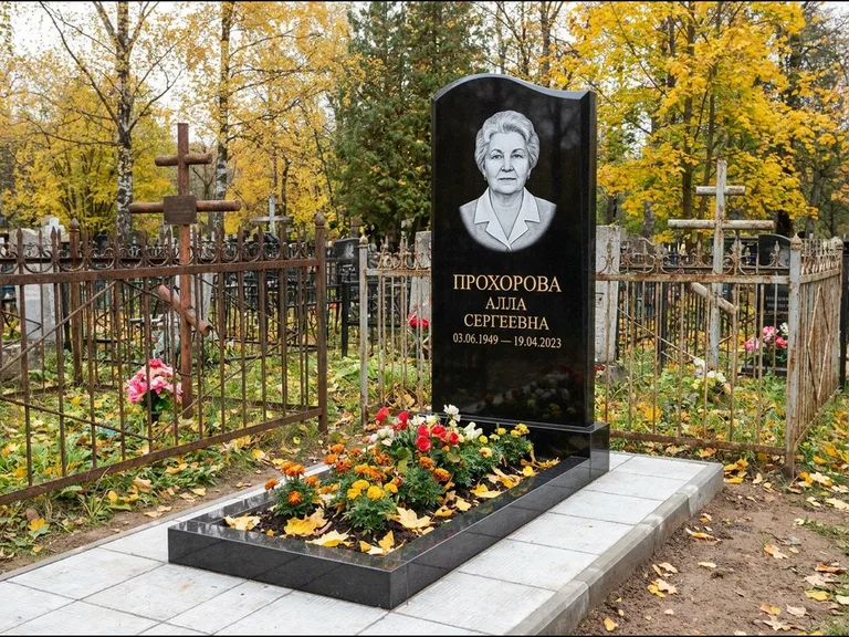 Гравировка портрета на чёрном граните — выполненная работа 8 в Сочи
