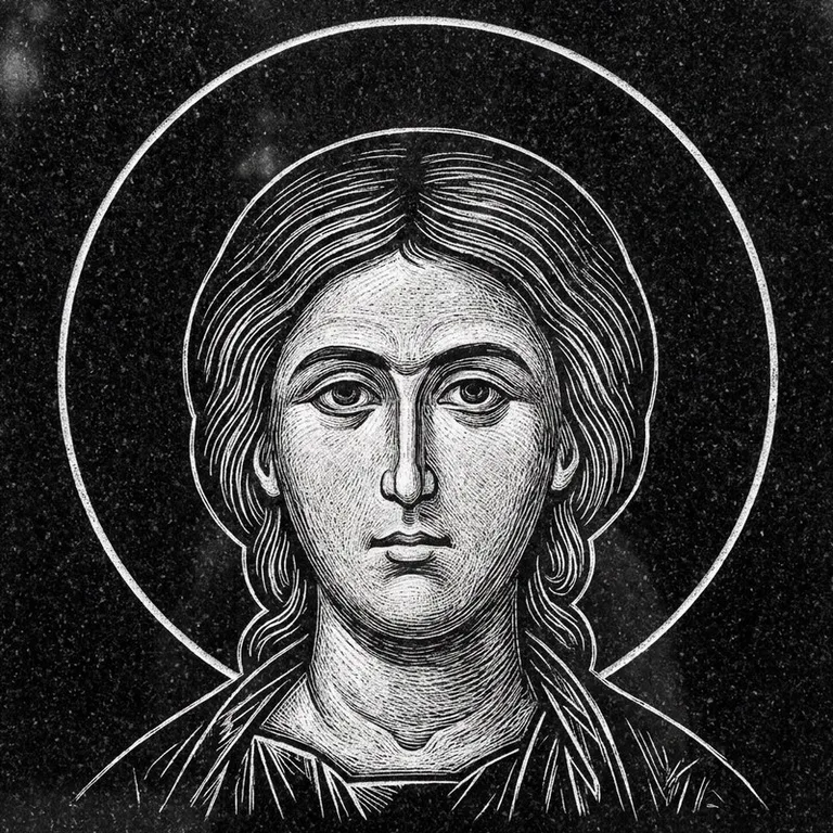 Эскиз иконы: Именная икона — святой покровитель по имени, гравировка на памятник в Сочи