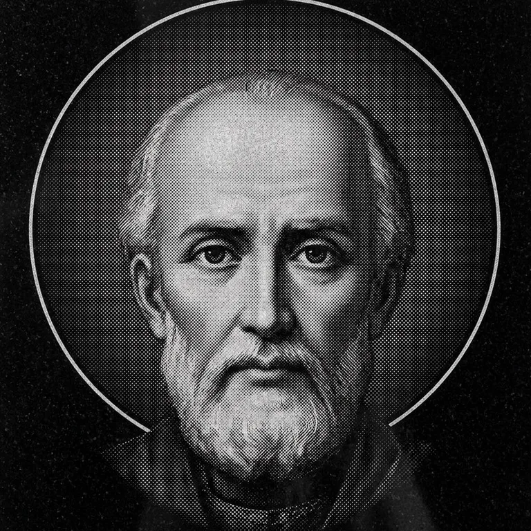 Эскиз иконы: Николай Чудотворец (полутон) — объёмный лик святителя, гравировка на памятник в Сочи