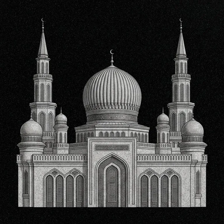 Эскиз: Соборная (фотореализм) — ребристый купол и минареты в Сочи