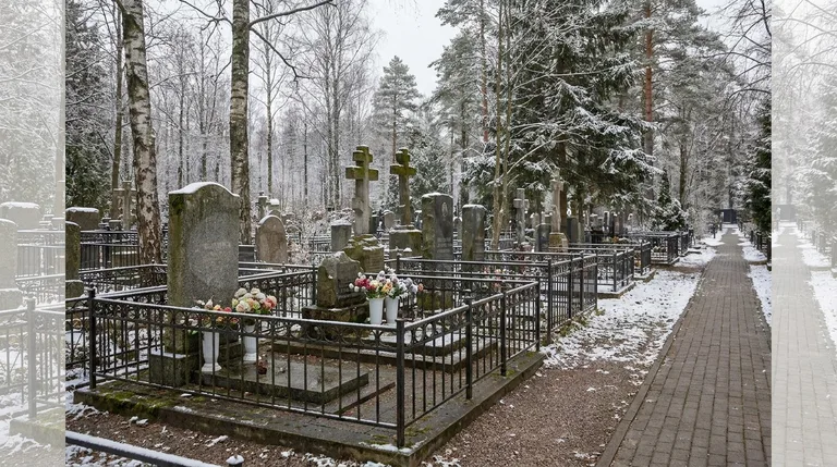 Мастер за полировкой гранитного памятника для установки на Ковалёвском кладбище