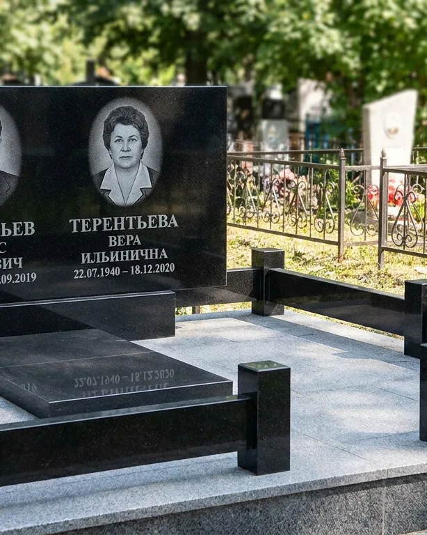 Премиум памятник под ключ с золочёной гравировкой в Сочи