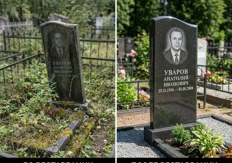 Комплексная реставрация участка и памятника: до и после в Сочи