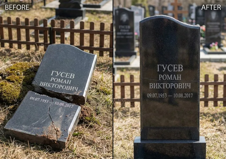 Склейка расколотого памятника: до и после в Сочи