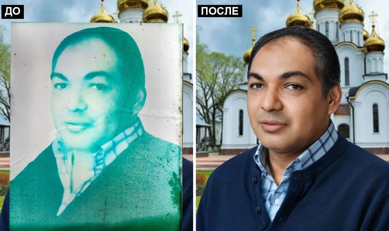 Ретушь фото на памятник — цветокоррекция и колоризация: до и после в Сочи