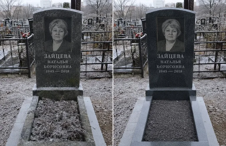 Диптих №10: белый мрамор — убраны жёлтые подтёки, восстановлена белизна стелы в Сочи