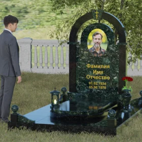Комбинированный православный памятник с крестом - П031