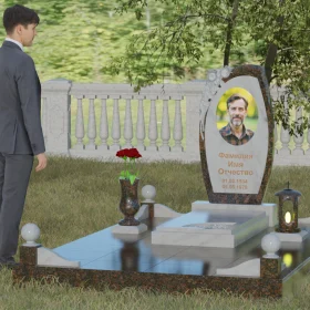 Вертикальный светский памятник для одного - П041