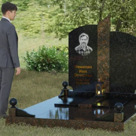 Гранитный вертикальный памятник для светских захоронений - П068