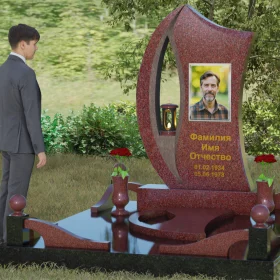 Гранитный вертикальный памятник для светских обрядов - П078