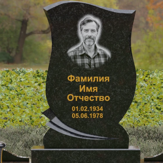 Гранитная стела «Асимметричная волна», гранит Габбро-диабаз