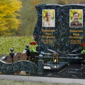 Горизонтальный Гранитный памятник на двоих - П148