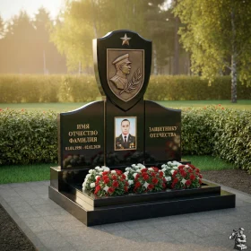 Элитный светский вертикальный гранитный памятник - ПН179
