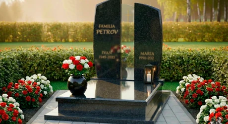 Выбор гранитного памятника со стеклянной вставкой