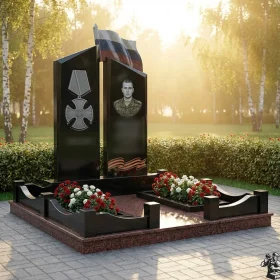 Гранитный светский вертикальный памятник без креста - ПН405