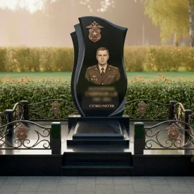 Гранитный светский вертикальный мемориальный комплекс - ПН524