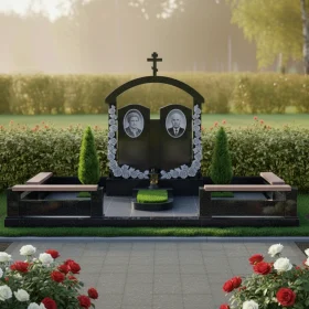 Вертикальный гранитный мемориал для двух - ПН688