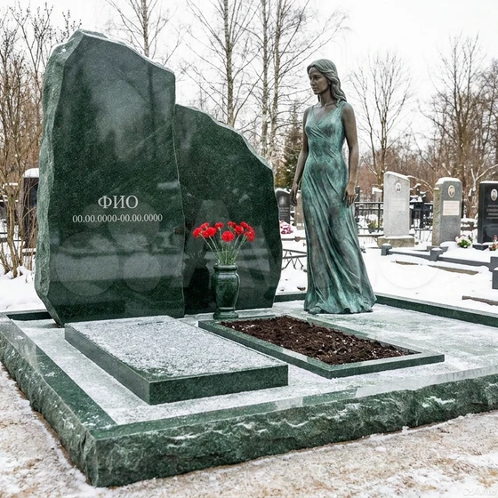 Бронзовый мемориал в виде скалы