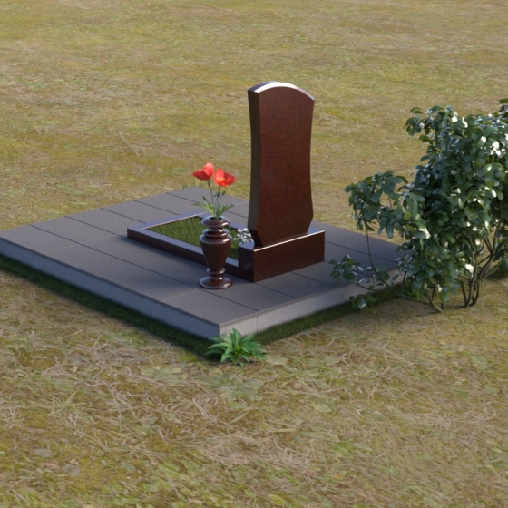 Памятник с волнообразными гранями из гранита, гранит Лезниковский, вид 4