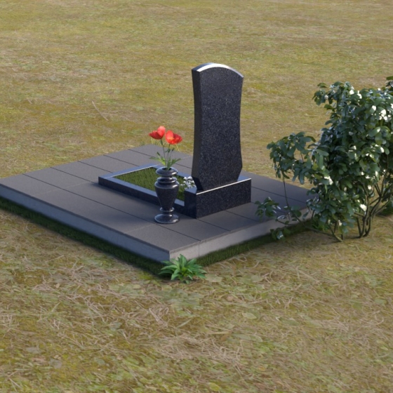 Памятник с волнообразными гранями из гранита, гранит Блю Перл, вид 4