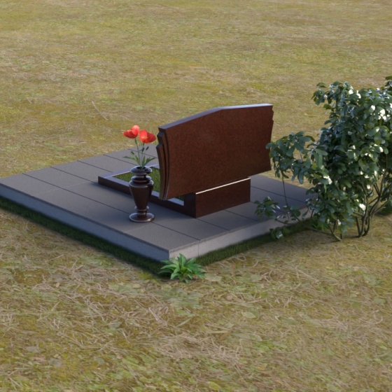Памятник гранитный со скошенными боками и полировкой, гранит Лезниковский, вид 4