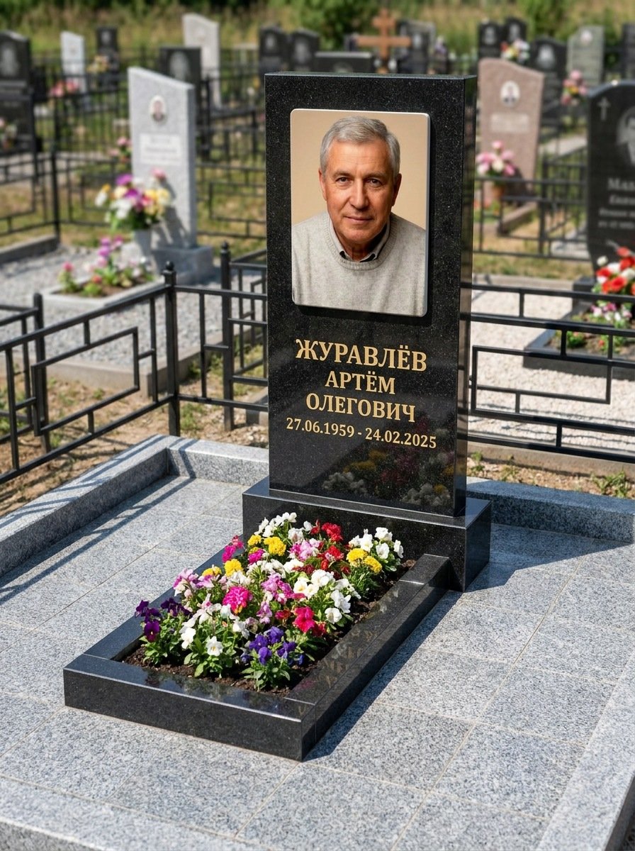 Портрет на памятнике в Сочи — Выцветшее фото восстановили — керамогранит 180×240 мм