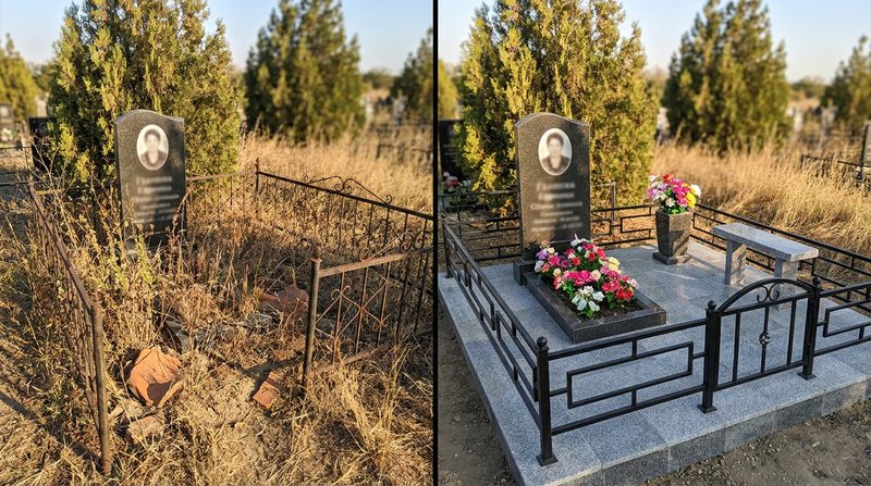 Благоустройство могилы в Сочи — пример 1